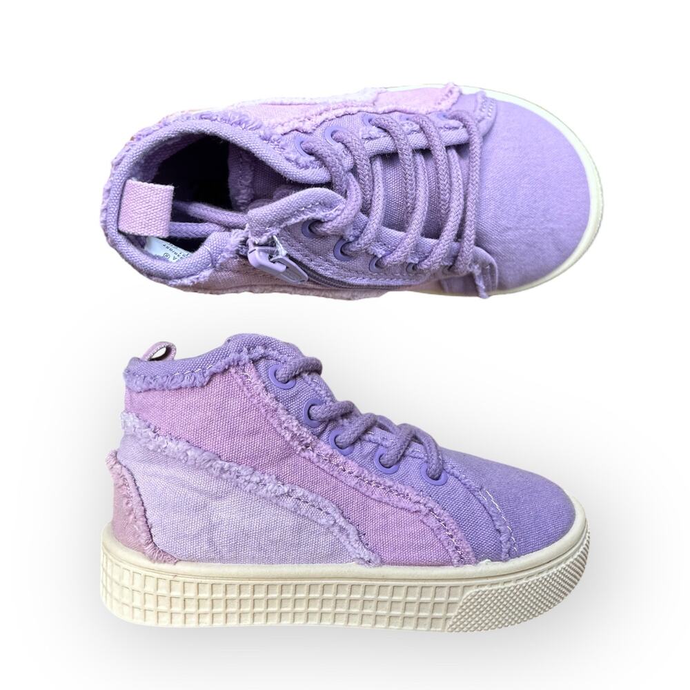 Zara Canvas Lavender High-Top Sneakers, Size 23 EU, 7 US